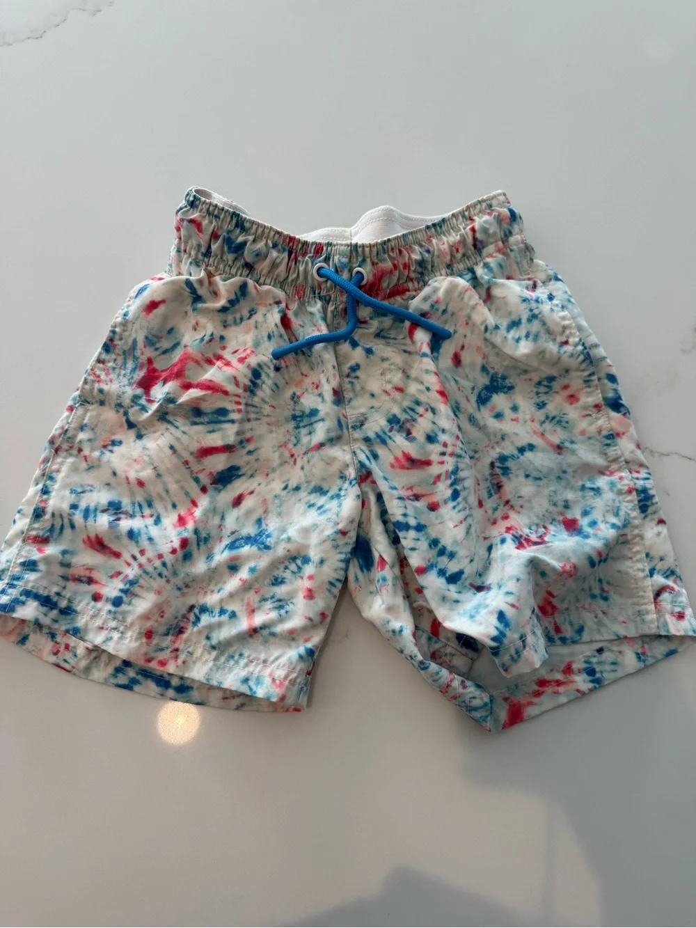 Cat & Jack White Shorts with Red Logo Detailing